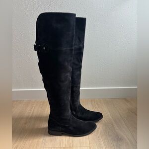 Frye Black Suede Over-the-Knee Boots